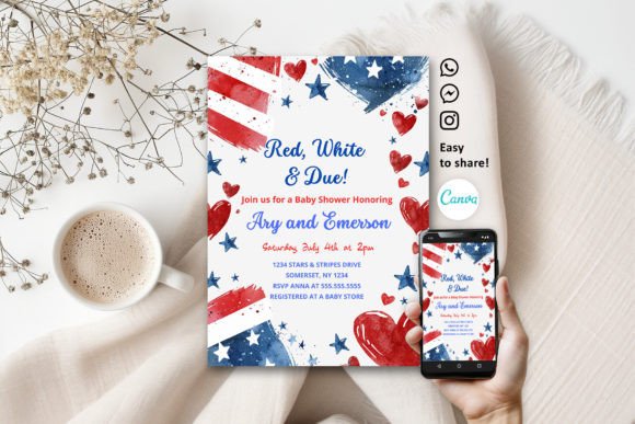 Download July of 4th Baby Shower Invitation - Baby shower invitation Collection