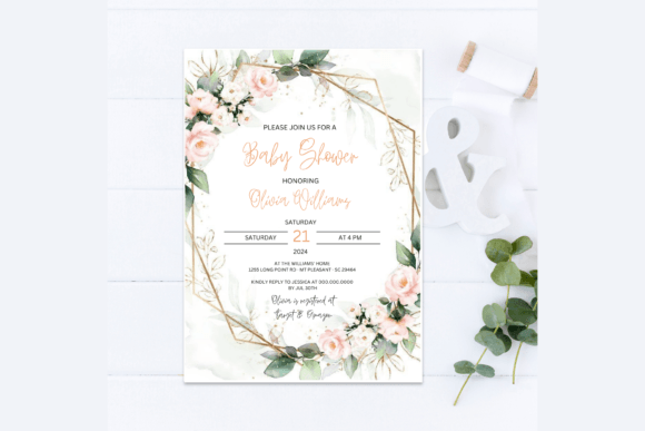Download Elegant Baby Shower Invitation - Baby shower invitation Collection